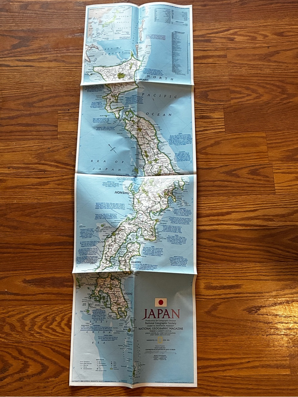 June 1984 Japan map 🗺️ National Geographic Travel Guide Vintage